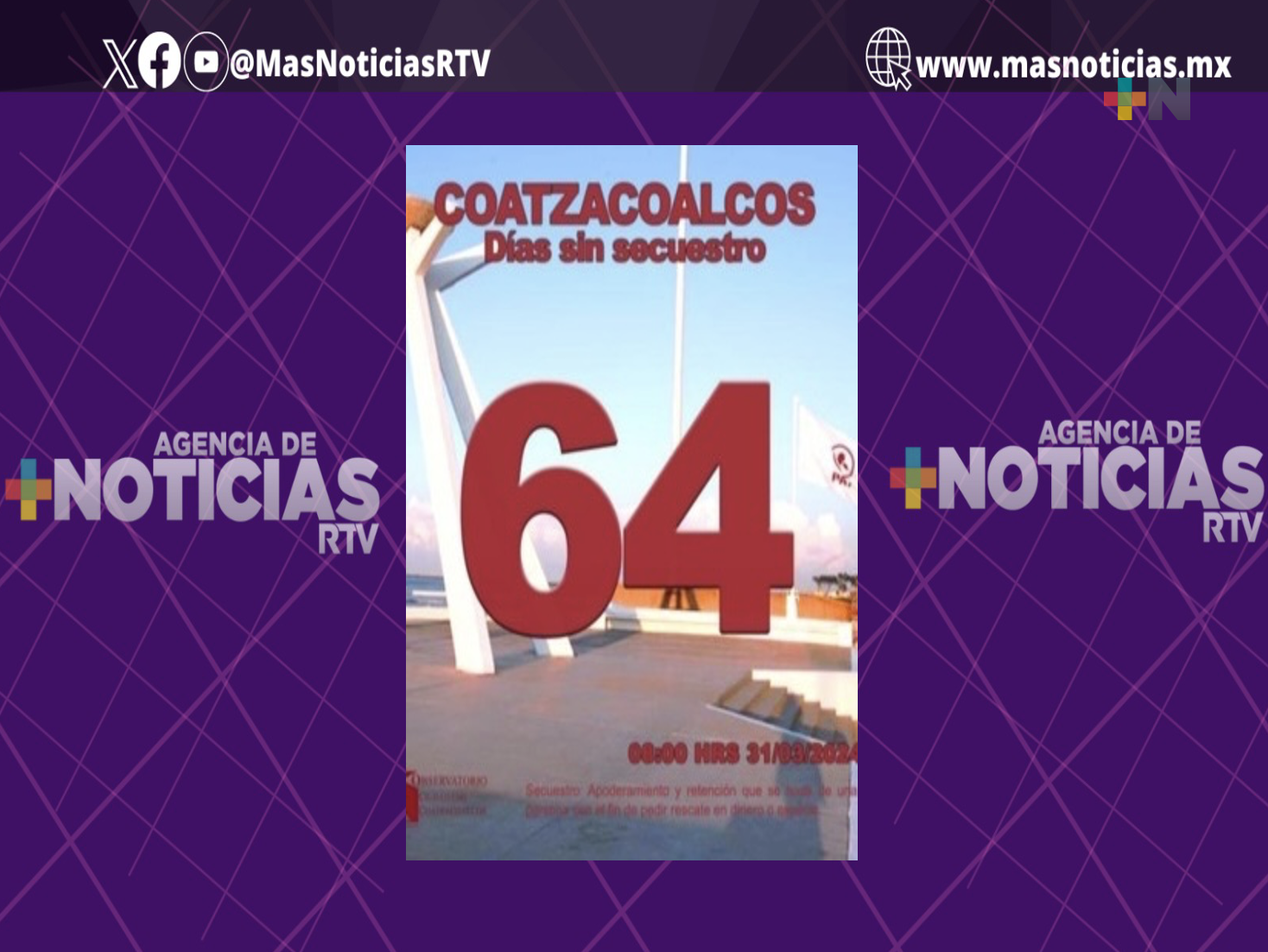 Coatzacoalcos suma 64 días sin secuestros, informa Observatorio Ciudadano